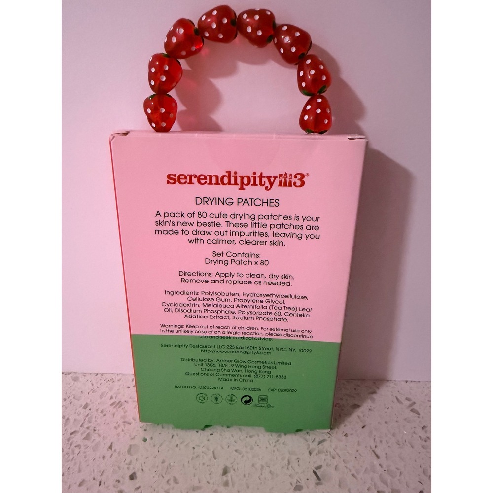 Serendipity 3 Strawberry Drying Patches 80 Count Tea Tree Oil Blemish Spots NEW - Picture 3 of 4